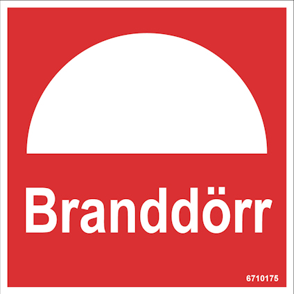 SKYLT UNIGRAPHICS BRANDDÖRR PLAST 100X100MM