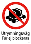 SKYLT UNIGRAPHICS UTRYMNINGSVÄG FÅR EJ BLOCK PLAST 210X297MM