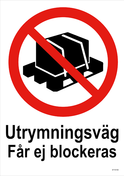 SKYLT UNIGRAPHICS UTRYMNINGSVÄG FÅR EJ BLOCK PLAST 210X297MM