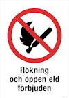 SKYLT UNIGRAPHICS RÖKNING OCH ÖPPEN ELD PLAST 210X297MM