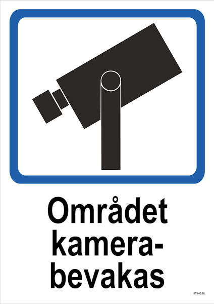 SKYLT UNIGRAPHICS OMRÅDET KAMERABEVAKAS PLAST 210X297MM