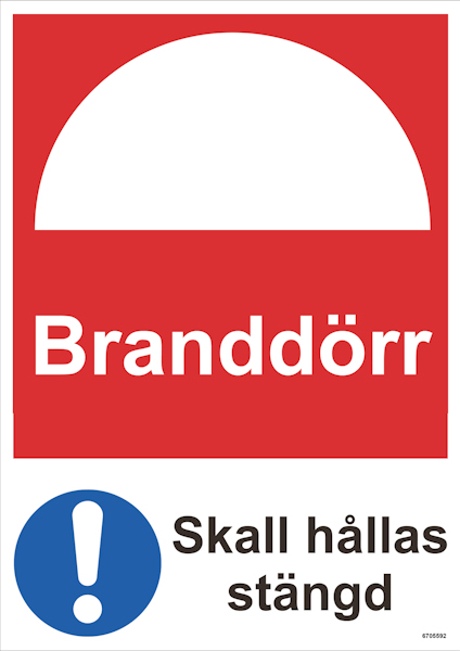 SKYLT UNIGRAPHICS BRANDDÖRR SKHÅLLAS STÄNGD PLAST 210X297MM
