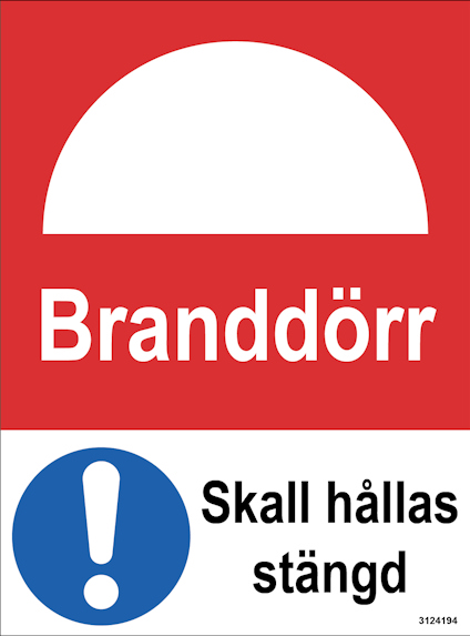 DEKAL UNIGRAPHICS BRANDDÖRR SKHÅLLAS STÄNGD 100X135MM