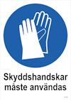 SKYLT UNIGRAPHICS SKYDDSHANDSKAR PLAST 210X297MM