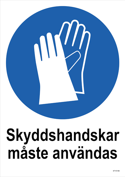 SKYLT UNIGRAPHICS SKYDDSHANDSKAR PLAST 210X297MM