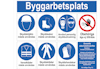 SKYLT UNIGRAPHICS KOMBI BYGGARBETSPLATS ALUMINIUM 780X625MM