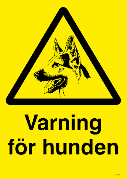 SKYLT UNIGRAPHICS VARNING FÖR HUND ALUMINIUM 210X297MM