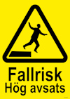 SKYLT UNIGRAPHICS HÖG AVSATS FALLRISK PLAST 210X297MM