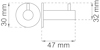 Teknisk ritning av en cylinderformad objekt, 30 mm i diameter, 47 mm lång, och 32 mm hög.