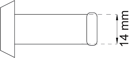 Diagram av en cylinder med diameter 14 mm markerad på sidan.