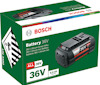 Förpackning med 36V Bosch Lithium-Ion batteri, 6.0 Ah kapacitet.