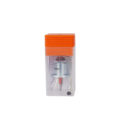 Försänkningsverktyg i transparent förpackning med orange lock.
