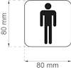 SYMBOL WC HERR 80X80 MM S B