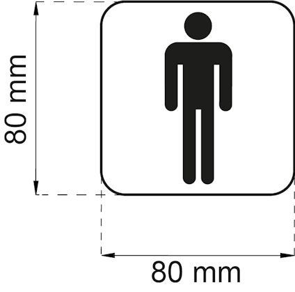 SYMBOL WC HERR 80X80 MM S B