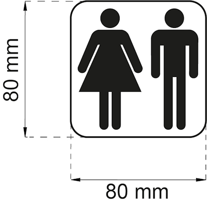 SYMBOL WC HERR/DAM 80X80 MM SB