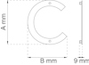Diagram av en cirkelformad skiva med hål, mått A mm och B mm, tjocklek 9 mm.