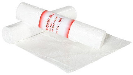 AVFALLSPÅSE PLAST LLDPE VIT 0,012MM 580X520MM 30L