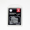 Förpackning med silverfärgade golvlistskruvar, etikett med texten "Golvlistskruv TFT 3,0 x 35 mm, Torx T-10 x 15 st, LUNDB