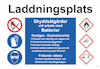 SKYLT UNIGRAPHICS KOMBISKYLT LADDNINGSPLATS PLAST 400X275MM