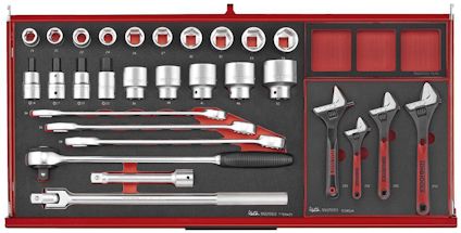 VERKTYGSSET 513 DELAR TENG TOOLS RÖD 37 TUM FOAM
