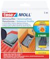 Förpackning för tesa moll universallist med illustrationer av användningsområden och text på flera språk.