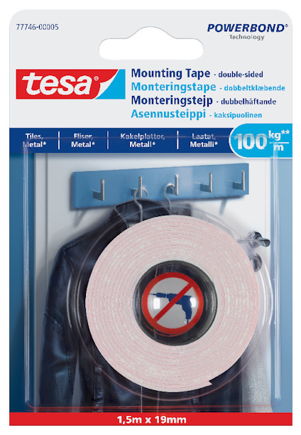 MONT.TEJP SLÄT YTA 1,5MX19MM 100KG