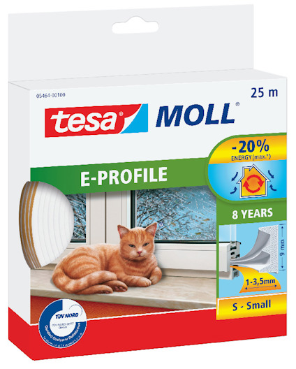 TÄTNINGSLIST E-LIST VIT 25M TESA