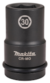 Cylindrisk svart krafthylsa med texten "30" och "Makita CR-MO" i vitt tryck.