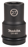 Svart krafthylsa med texten "Makita CR-MO" och siffran "27" i en hexagon.