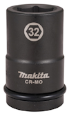 En kraftig, svart sexkantshylsa med texten "32" och "Makita CR-MO" på sidan.