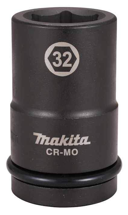 En kraftig, svart sexkantshylsa med texten "32" och "Makita CR-MO" på sidan.