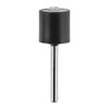 Svart slipband med cylindrisk form och metallspindel.