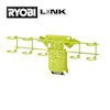 Grön skruvmejselhållare med flera hållare, märkt "RYOBI LINK Modular Storage System".