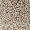 Beige och brunmelerad textilgolvyta med tät lugg.