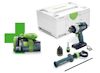Skruvdragare med flera tillbehör inklusive batteri, laddare och förvaringslåda från märket Festool.