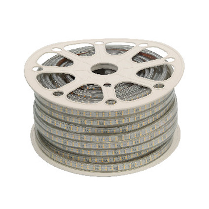 LED-slinga på rulle, med genomskinlig inkapsling och synliga lysdioder.