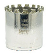 Cirkelformad hålsåg med tandad diamantkant och texten "Starrett Diamond Grit 1-3/4'' 44mm" på metallisk kropp.