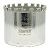 Cylindrisk metallhålsåg med tandad kant och texten "Starrett Diamond Grit 2-1/16" 52mm" i silver.
