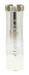 Silverfärgad diamantbelagd hålsåg med texten "5/8 16mm".