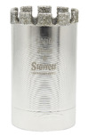 Silverkromad hålsåg med diamantbelagd kant och ingraverad text "Starrett Diamond Grit".