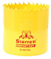 Gul hålsåg med texten "Starrett Fast Cut Bi-Metal" och en tigerlogotyp tryckt på sidan.