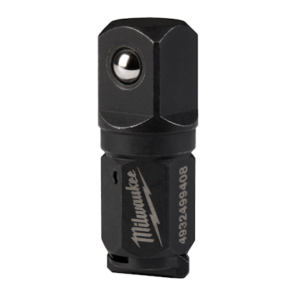 Svart adapter med metallkula och texten "Milwaukee 4932499408".