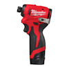 Röd och svart slagsskruvdragare med texten "Milwaukee" och "BRUSHLESS" på sidan.