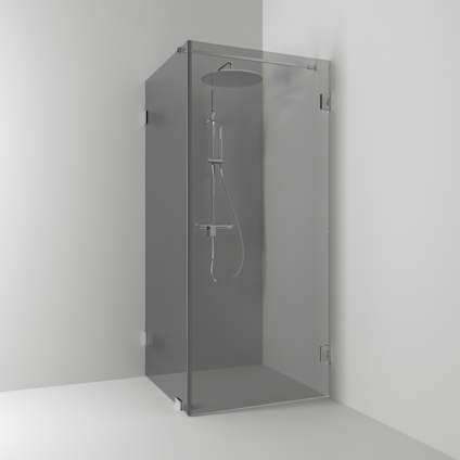 HÖRNDUSCH 180° RAK/FAST KROM RÖK 90X200X90CM
