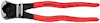 Röda avbitartänger med svart skärhuvud, märkta med "KNIPEX" och annan text på handtagen.