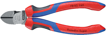 Sidavbitare med rött och blått handtag, texten "70 02 160" och "Vanadin-Super" synlig på handtaget.