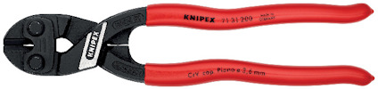 Röd-handtag avbitartång med svarta skär, märkt "KNIPEX" och "71 31 200".