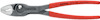 Tång med grått huvud och röda handtag, märkt "Knipex" och "Made in Germany".