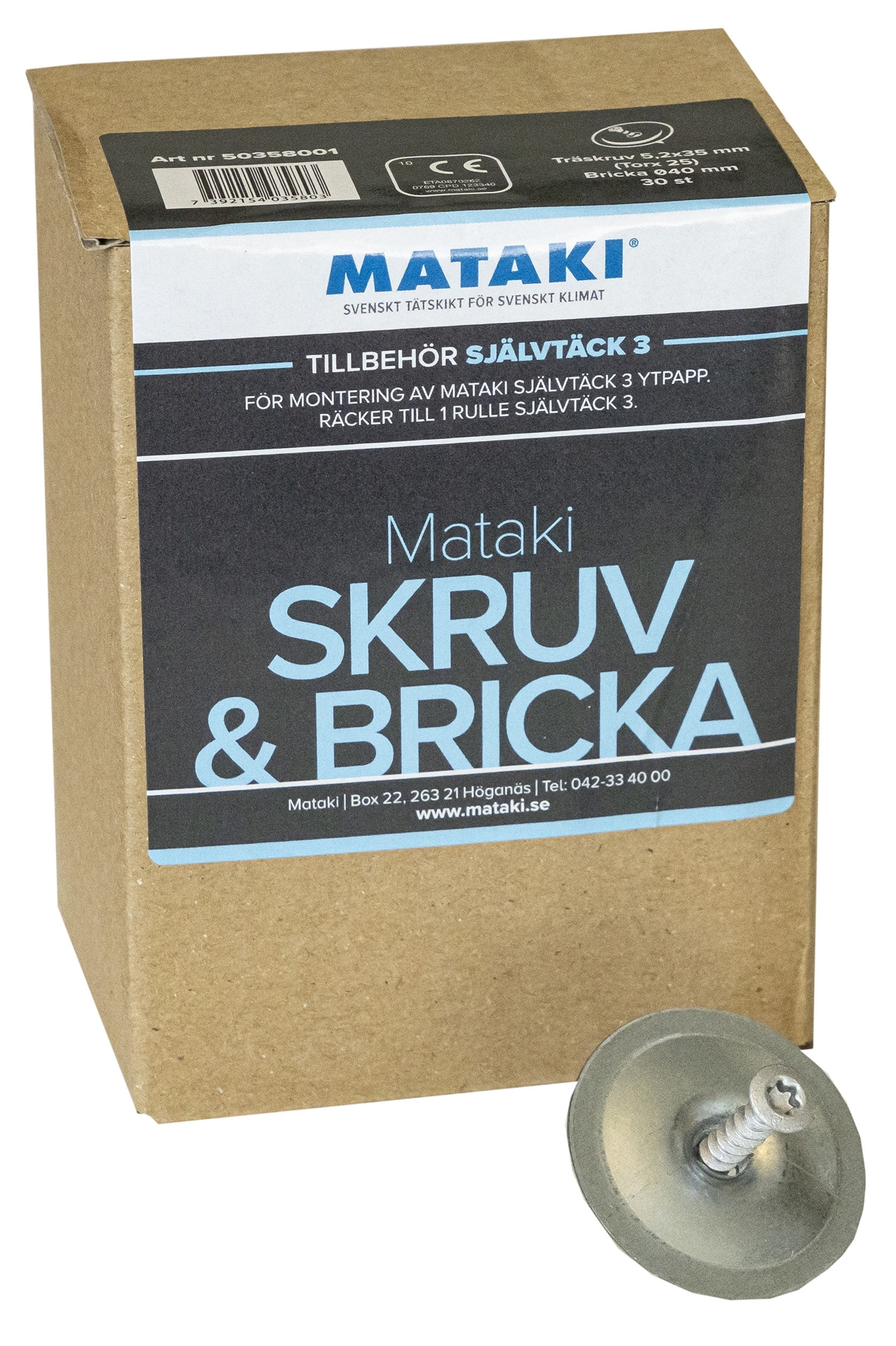SKRUV OCH BRICKA 35 MM 30 ST/FRP TILL SJÄLVTÄCK 3 - 