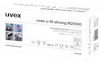 Förpackning med engångshandskar "uvex u-fit strong N2000", storlek S (7), pudderfri, 50 stycken, bild på handskar och textinformation.